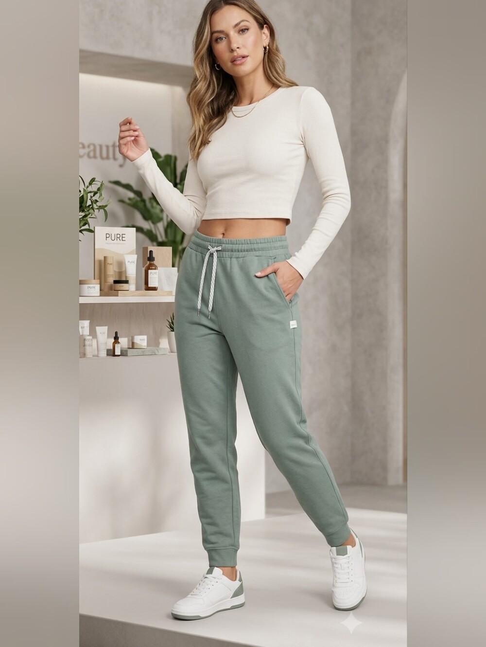 Vuori Sage Green Drawstring Joggers